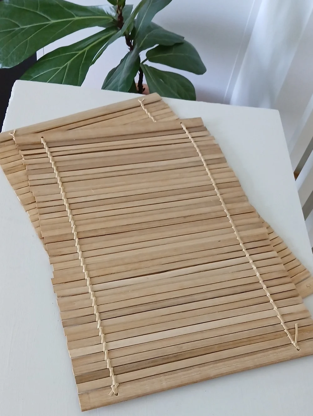 Vintage Bamboo Slat Placemats Set Of 2